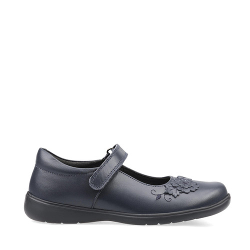 Start-Rite Wish, navy blue leather girls rip-tape school shoes 2800_9